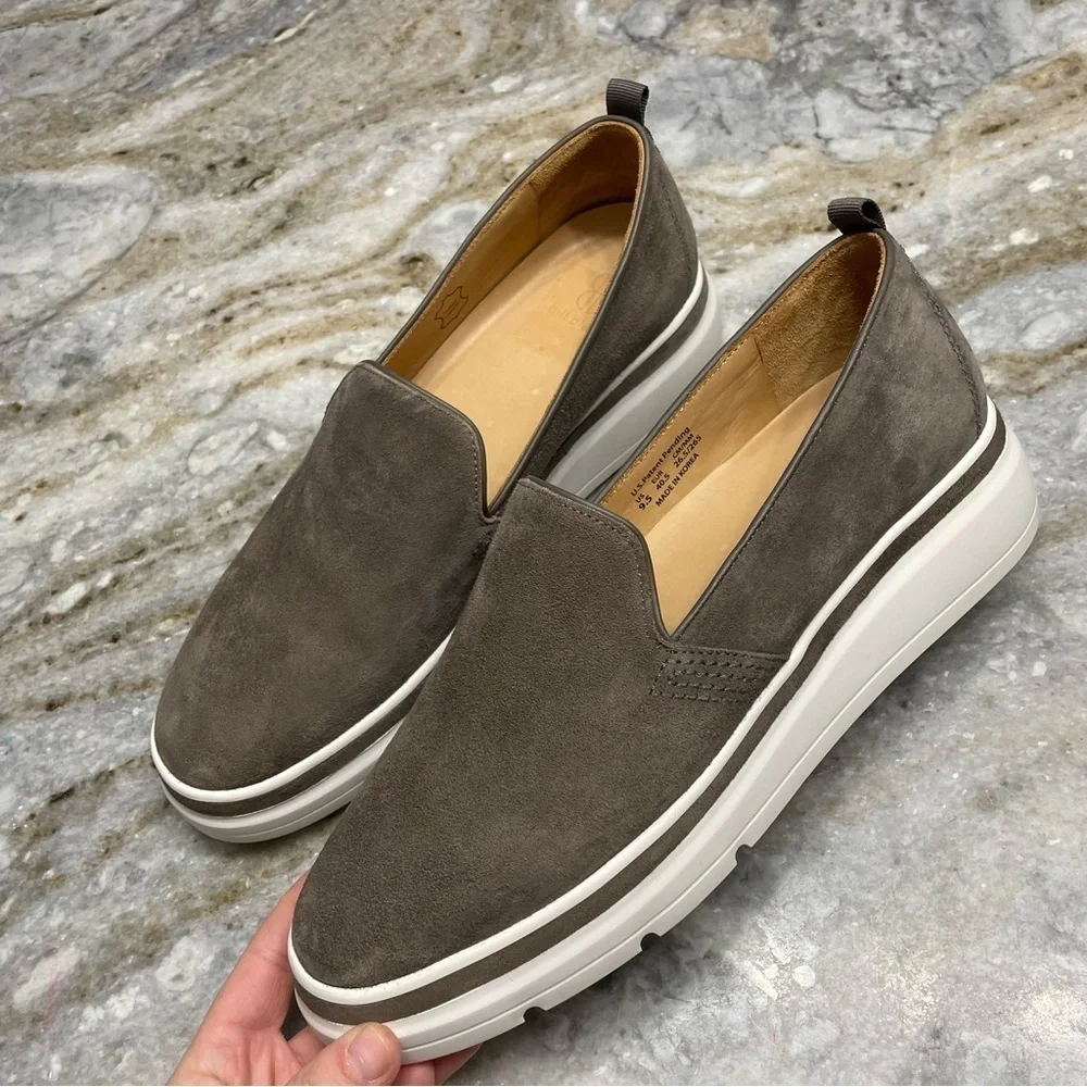 BILL BLASS Sutton Suede Sneaker in Cement Size 9.5